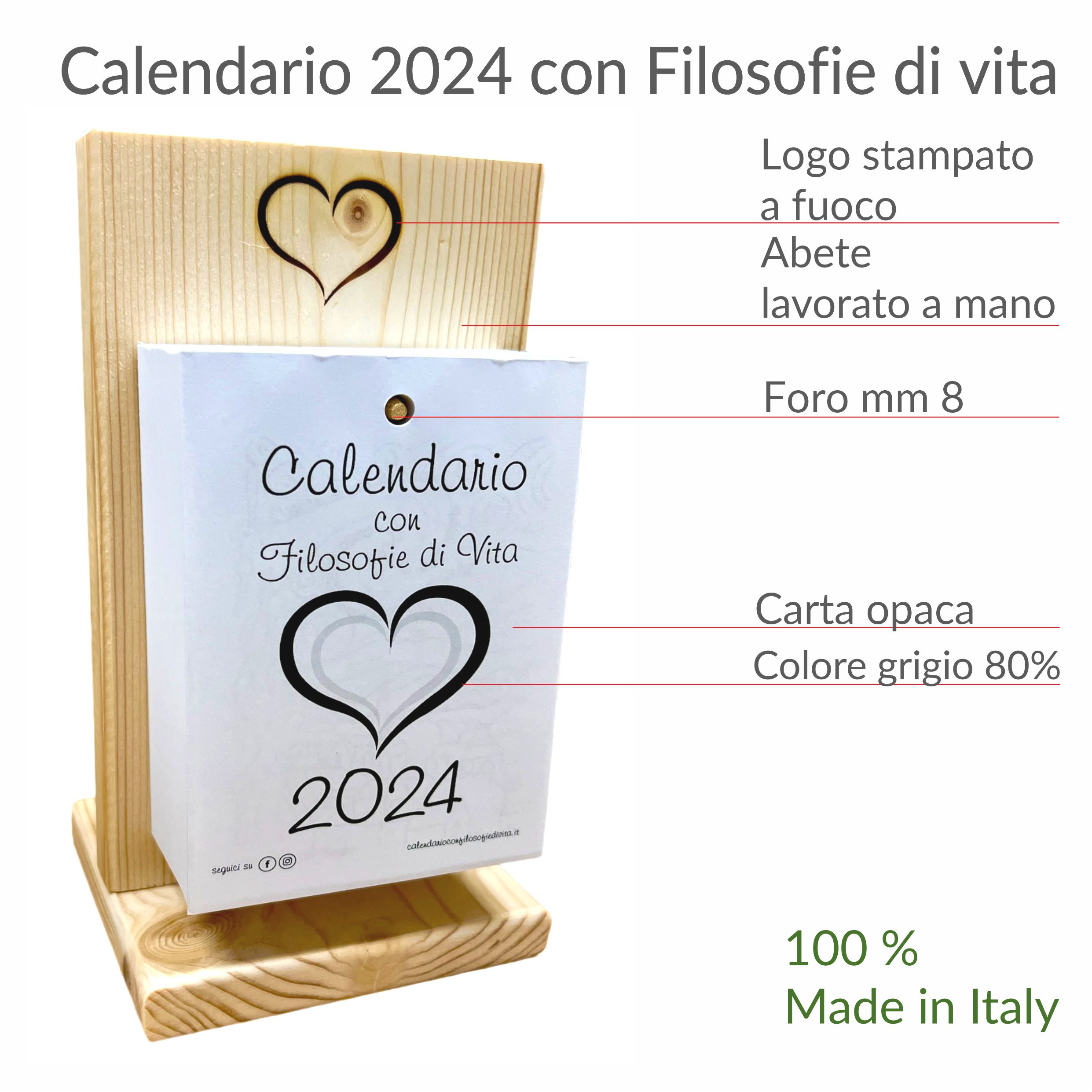 Il calendario filosofico 2023 - formato A6 da 10 x 14 cm con supporto in  cartone